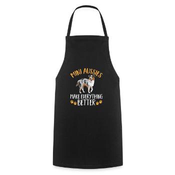 Miniature Australian Shepherd - Cooking Apron - black - Front - AI Model Male 185 dark (185cm)
