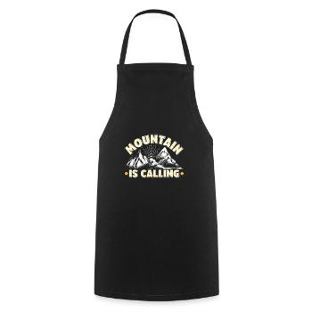 Mountain calls, mountaineer, hiker, mountain fan - Cooking Apron - black - Front - AI Model Male 185 dark (185cm)