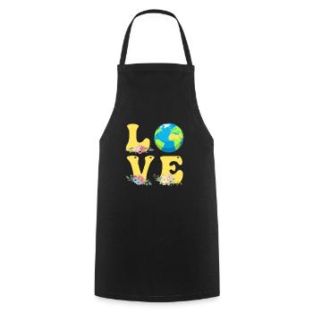 Save the Earth LOVE Mission Earth Environmental Protection - Cooking Apron - black - Front - AI Model Male 185 dark (185cm)