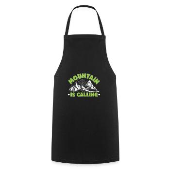Mountain calls, mountaineer, hiker, mountain fan - Cooking Apron - black - Front - AI Model Male 185 dark (185cm)