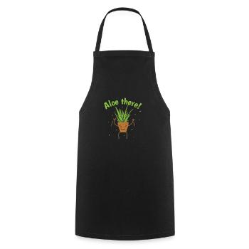 Aloe there! Aloe Vera Cream Cosmetics - Cooking Apron - black - Front - AI Model Male 185 dark (185cm)