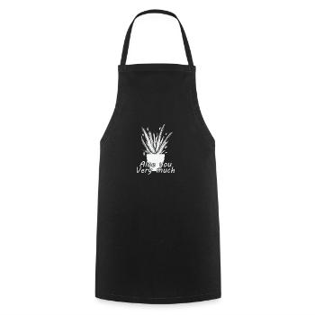 Aloe you Very much Aloe Vera medicinal plant - Cooking Apron - black - Front - AI Model Male 185 dark (185cm)