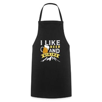 Hiking Beer Fan I like Beer and Hiking Funny - Cooking Apron - black - Front - AI Model Male 185 dark (185cm)