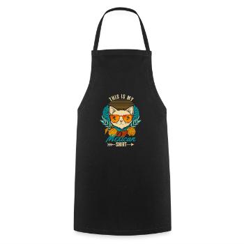 This is my Mexican Shirt Retro Cat Mexico Summer - Cooking Apron - black - Front - AI Model Male 185 dark (185cm)