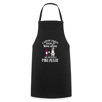 Miniature Australian Shepherd - Cooking Apron - black - Front - AI Model Male 185 dark (185cm)