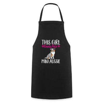 Miniature Australian Shepherd - Cooking Apron - black - Front - AI Model Male 185 dark (185cm)