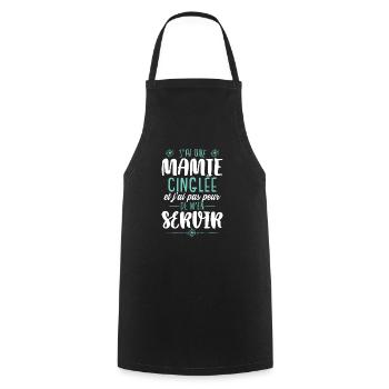 J'ai Une Mamie Cinglée - Tablier de cuisine - noir - Devant - AI Model Male 185 dark (185cm)