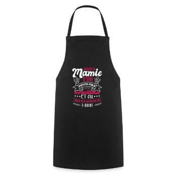 Drôle Petite Fille Grand Mère Fête Des Mères - Tablier de cuisine - noir - Devant - AI Model Male 185 dark (185cm)
