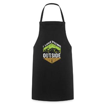 I love peeing outside hikers funny mountains - Cooking Apron - black - Front - AI Model Male 185 dark (185cm)