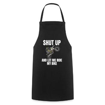 Motocross / Enduro / Freestyle mx / Dirtbike retro - Cooking Apron - black - Front - AI Model Male 185 dark (185cm)