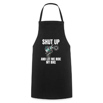 Motocross / Enduro / Freestyle mx / Dirtbike retro - Cooking Apron - black - Front - AI Model Male 185 dark (185cm)