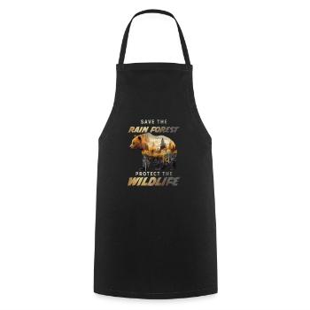Sauver la forêt tropicale Protection de l’environnement Protection des espèces - Tablier de cuisine - noir - Devant - AI Model Male 185 dark (185cm)