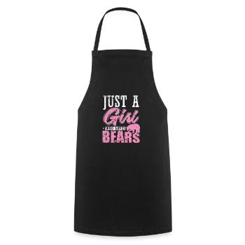 Just a Girls Who Loves Bears Forest Animal - Cooking Apron - black - Front - AI Model Male 185 dark (185cm)