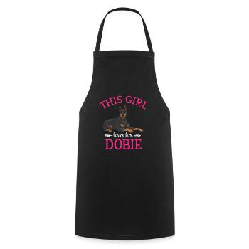 Doberman Pinscher Dog Dobie - Cooking Apron - black - Front - AI Model Male 185 dark (185cm)