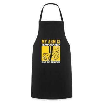 Mon bras est temporairement hors service - Tablier de cuisine - noir - Devant - AI Model Male 185 dark (185cm)