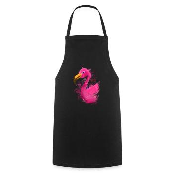 Colorful Flamingo - Cooking Apron - black - Front - AI Model Male 185 dark (185cm)