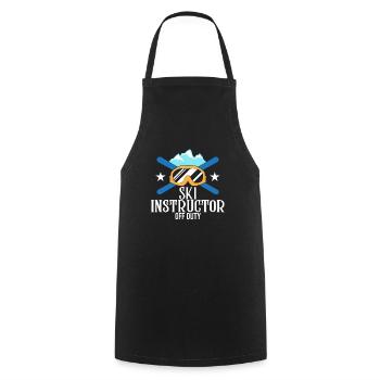Ski Instructor Snow Skiing Expert Skiers - Cooking Apron - black - Front - AI Model Male 185 dark (185cm)