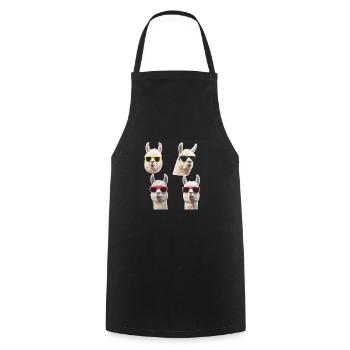 Alpaca Funny Sunglasses Colorful - Cooking Apron - black - Front - AI Model Male 185 dark (185cm)