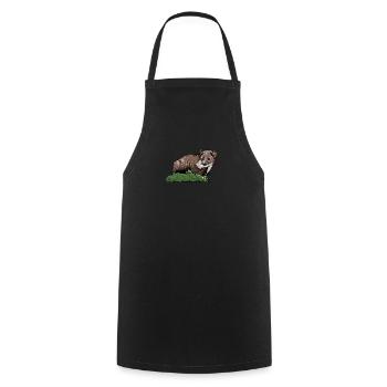 Stone marten I house marten game hunting motif for hunters - Cooking Apron - black - Front - AI Model Male 185 dark (185cm)