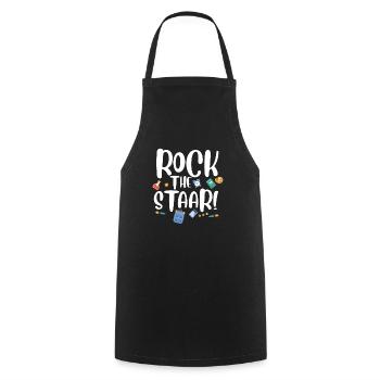 Journée de test amusante de Rock the Staar Journée de jeu de mots - Tablier de cuisine - noir - Devant - AI Model Male 185 dark (185cm)