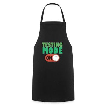 Testing Mode On Motivational Test Day Teacher - Cooking Apron - black - Front - AI Model Male 185 dark (185cm)
