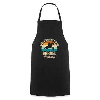 Retro Sunset Vintage Easily Distracted By Barrel R - Cooking Apron - black - Front - AI Model Male 185 dark (185cm)