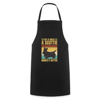 Scottish Terrier Scottie Dog - Cooking Apron - black - Front - AI Model Male 185 dark (185cm)