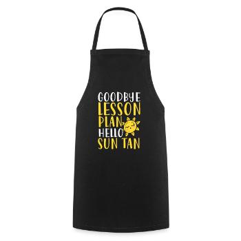 Plan de leçon d’adieu Hello Sun Tan - Tablier de cuisine - noir - Devant - AI Model Male 185 dark (185cm)