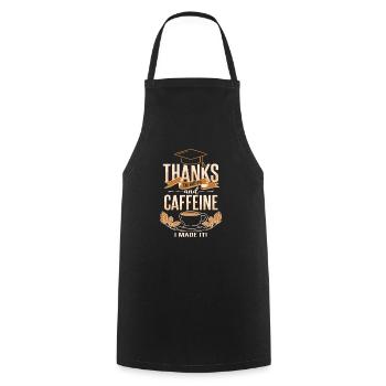 Dank Koffein und Wi-Fi-Abschluss - Kochschürze - Schwarz - Vorne - AI Model Male 185 dark (185cm)