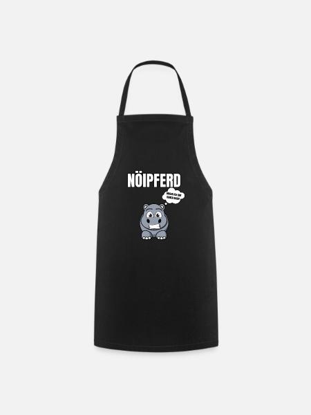 Gelangweiltes Nilpferd / Nölpferd / Keinen Bock - Kochschürze - Schwarz