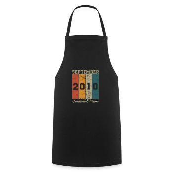 Birthday: September 2010 - Limited Edition Retro - Cooking Apron - black - Front - AI Model Male 185 dark (185cm)
