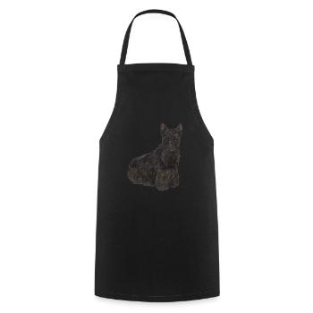 Scottish Terrier Scottie Dog - Cooking Apron - black - Front - AI Model Male 185 dark (185cm)