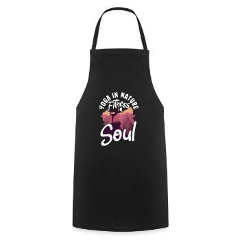 Yoga in nature fitness in soul - Kochschürze - Schwarz - Vorne - AI Model Male 185 dark (185cm)