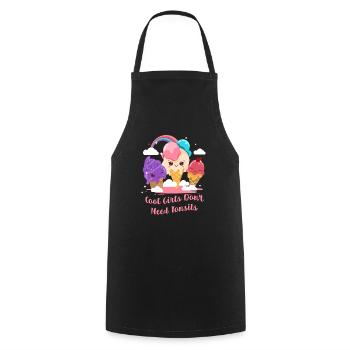 Cool Girls Don't Need Tonsils Tonsillectomy - Cooking Apron - black - Front - AI Model Male 185 dark (185cm)