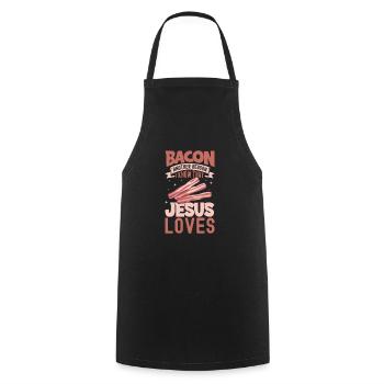 Amateur de bacon drôle Bacon célèbre nourriture Keto - Tablier de cuisine - noir - Devant - AI Model Male 185 dark (185cm)