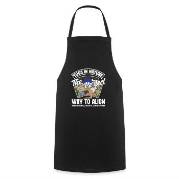 Le yoga dans la nature, le moyen idéal pour aligner votre - Tablier de cuisine - noir - Devant - AI Model Male 185 dark (185cm)