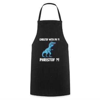 Christof T-Rex Overbite Meme Christof Name - Cooking Apron - black - Front - AI Model Male 185 dark (185cm)