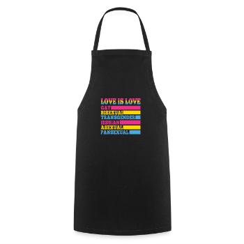 LGBT LGBTQ Lesbian Gay Rainbow Flag Pride - Cooking Apron - black - Front - AI Model Male 185 dark (185cm)