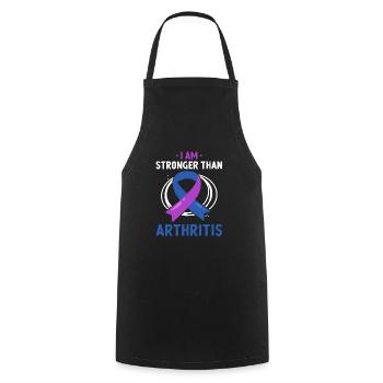 Je suis plus fort que la sensibilisation à l’arthrite - Tablier de cuisine - noir - Devant - AI Model Male 185 dark (185cm)