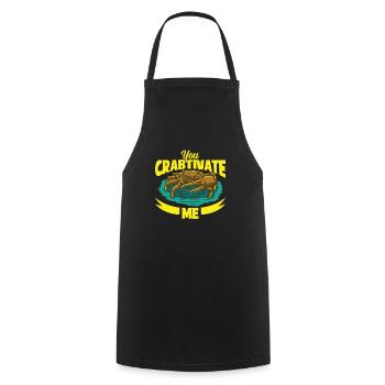 Crab crab crab whisperer crab hunting fisherman - Cooking Apron - black - Front - AI Model Male 185 dark (185cm)