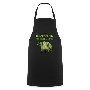Save the Earth Environmental Protection Species Conservation Earth Day - Cooking Apron - black - Front - AI Model Male 185 dark (185cm)