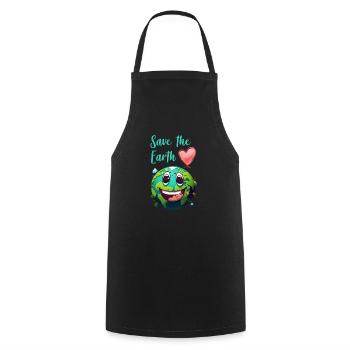 Save the Earth Environmental Protection and Species Conservation - Cooking Apron - black - Front - AI Model Male 185 dark (185cm)