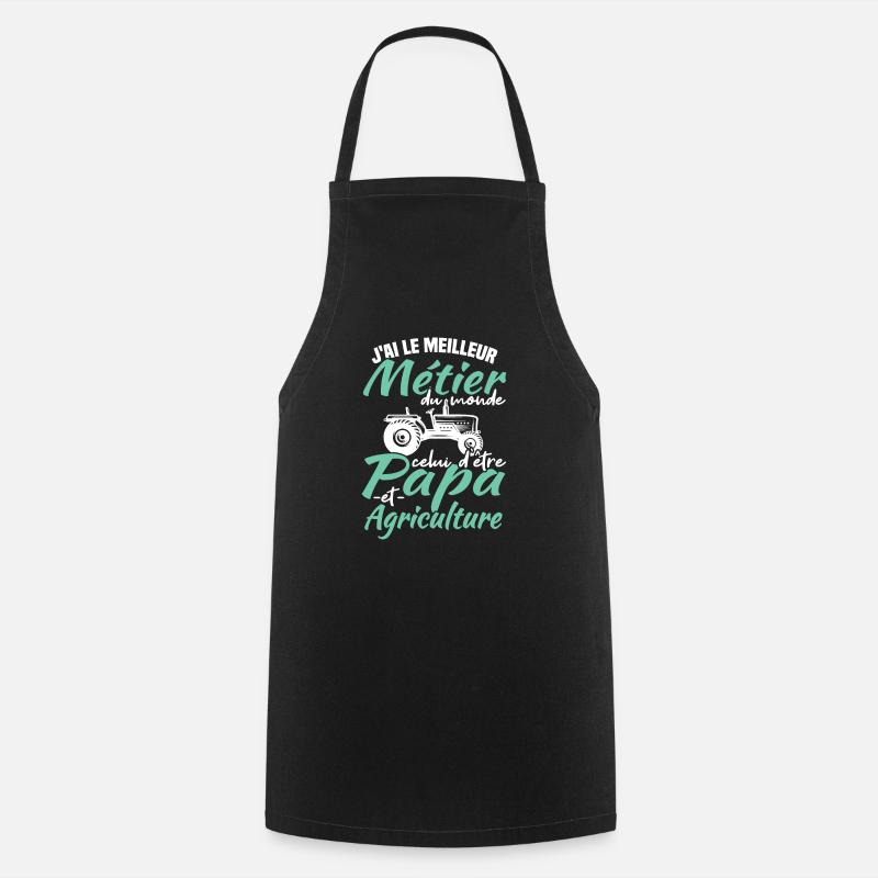 Papa et agriculture - Tablier de cuisine - noir