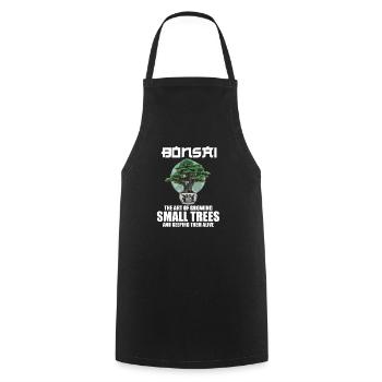 Bonsai Japan Silhouette Gardener Gardening Lover - Cooking Apron - black - Front - AI Model Male 185 dark (185cm)