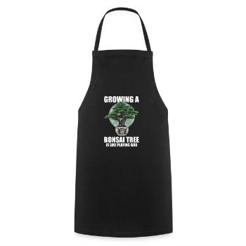 Bonsai Japan Silhouette Gardener Gardening Lover - Cooking Apron - black - Front - AI Model Male 185 dark (185cm)