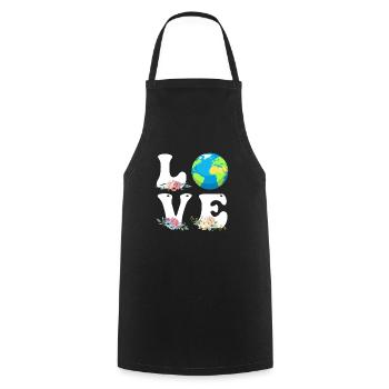Save the Earth LOVE Mission Earth Environmental Protection - Cooking Apron - black - Front - AI Model Male 185 dark (185cm)