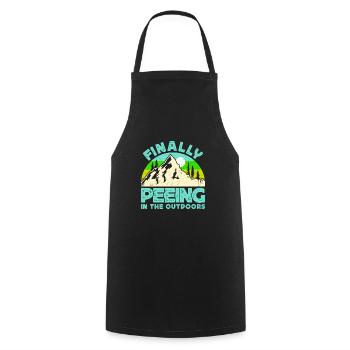I love peeing outside hikers funny mountains - Cooking Apron - black - Front - AI Model Male 185 dark (185cm)