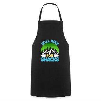 Hiker Funny Mountain Fan Will Hike for Snacks - Cooking Apron - black - Front - AI Model Male 185 dark (185cm)