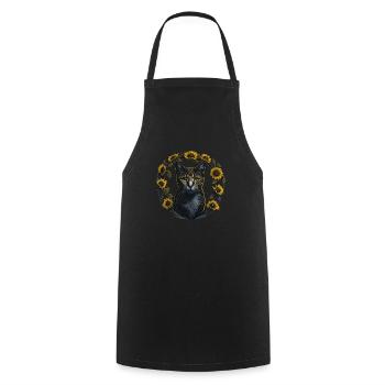 Sunflowers cat summer cat - Cooking Apron - black - Front - AI Model Male 185 dark (185cm)