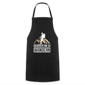 Berge klettern Bergsteiger Wandern - Kochschürze - Schwarz - Vorne - AI Model Male 185 dark (185cm)